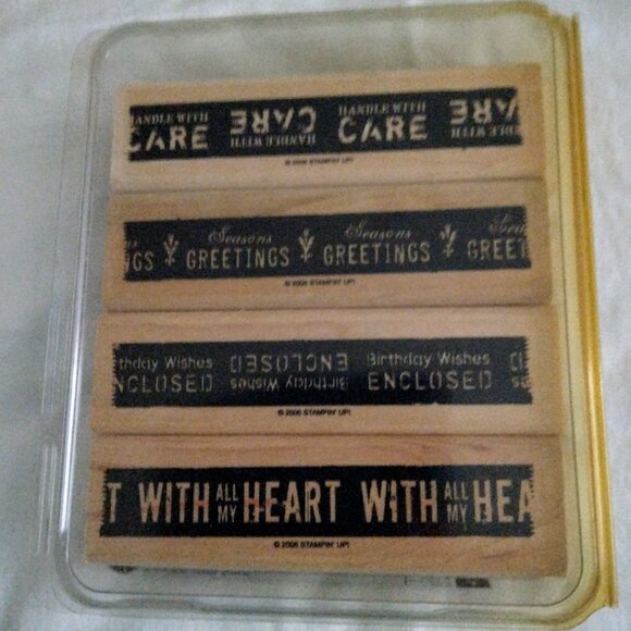 2006 Stampin' Up ~Handle With Care~ 4 piece set. - Picture 1 of 3